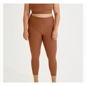 Girlfriend collective nude brown high waisted yoga leggings size M